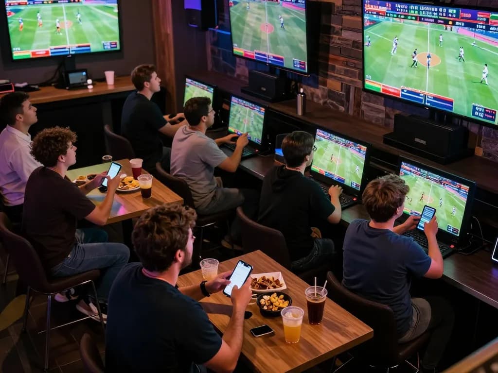 Cakhia sports betting lounge buzzing with excitement as fans engage with live games and odds