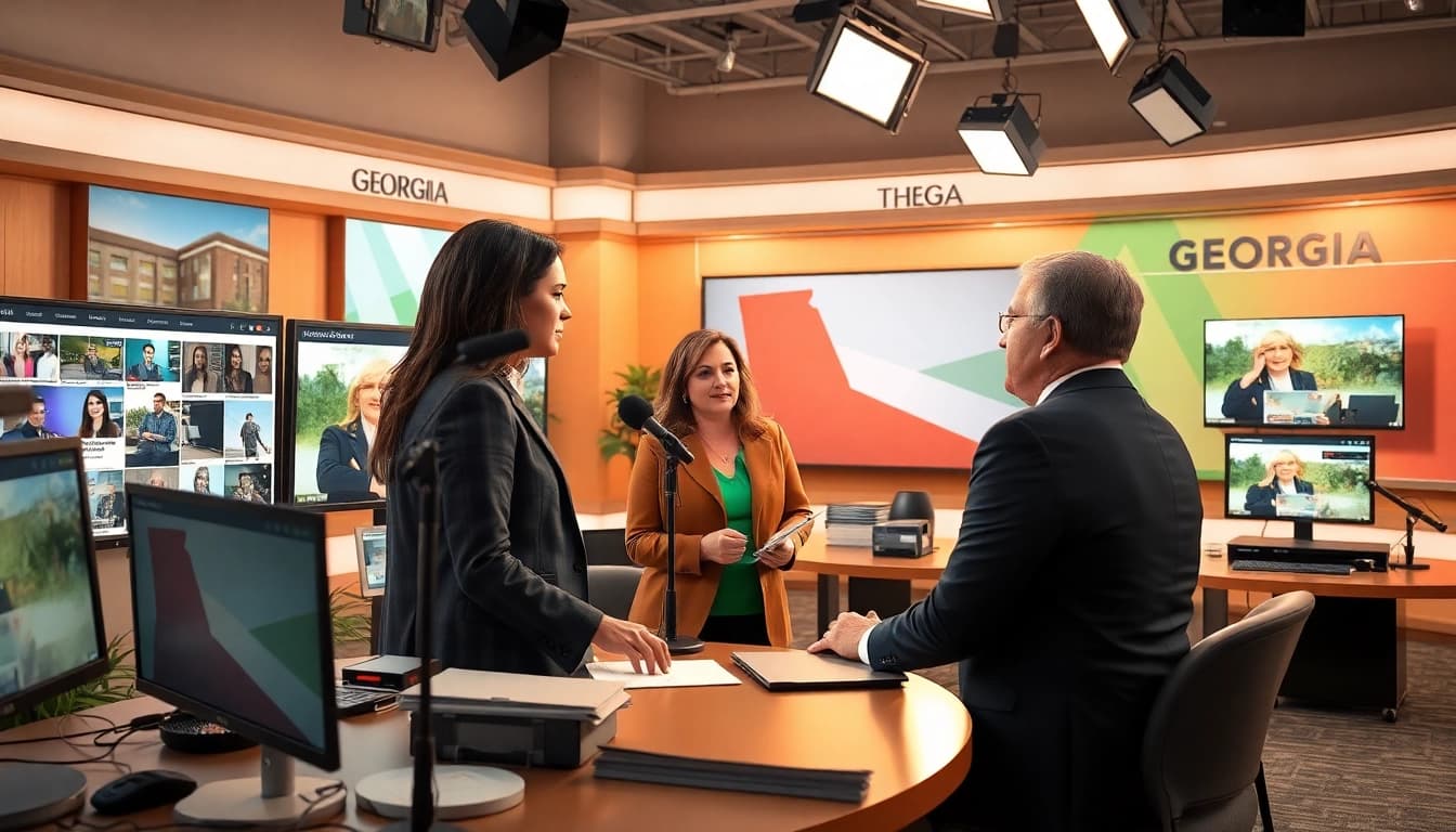 Engaging coverage of local events by thegeorgiasun featured in a lively newsroom setting.