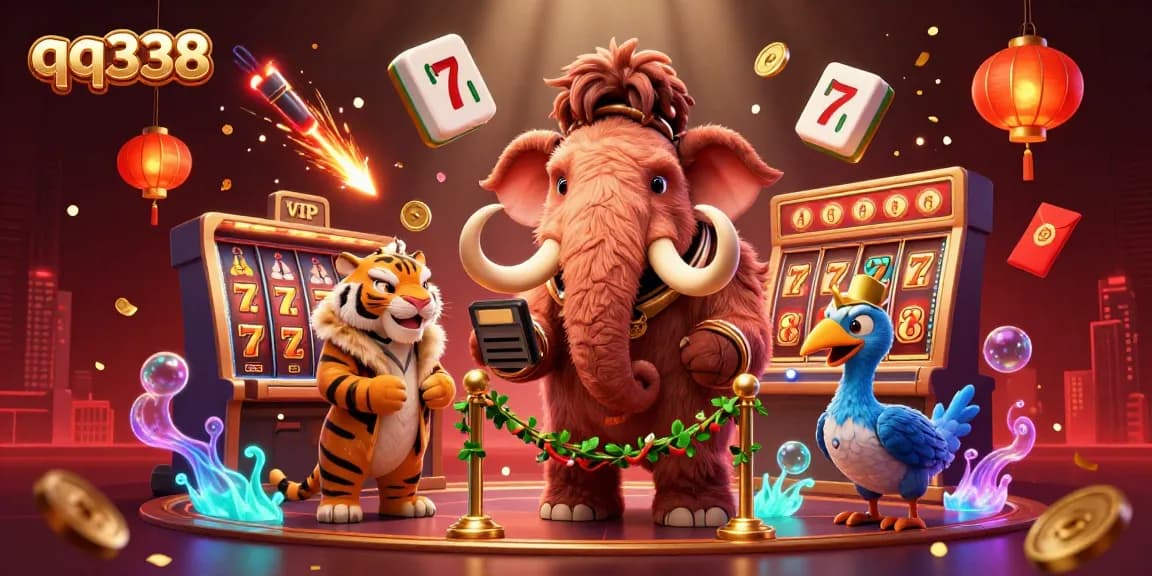 Engage in thrilling gameplay with qq338's vibrant casino scene featuring rich 3D elements and eye-catching characters.