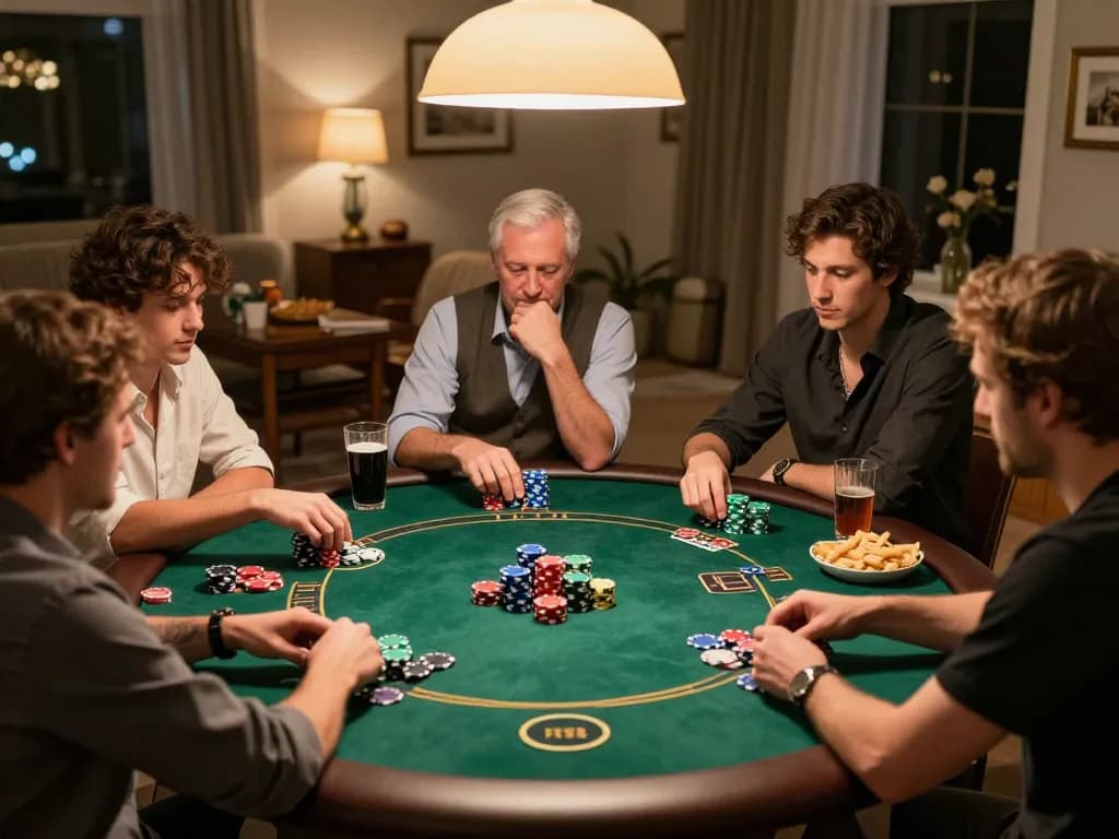 Enjoying a friendly home poker game with jilipinas link strategies and betting excitement.