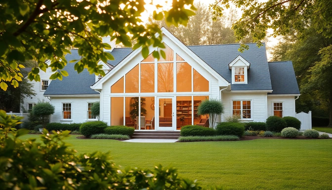 Transformative Cape Style Home In-Law Addition with charming architecture and inviting garden.