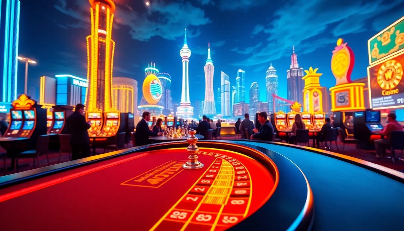 Experience the excitement of casino online gaming with vibrant neon lights and virtual high-stakes play.