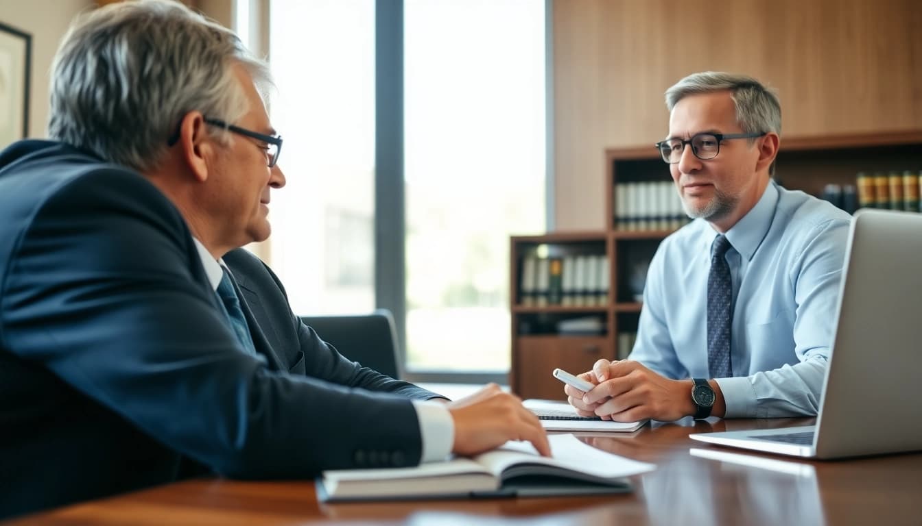 Consultation with a professional attorney at https://www.timgrabeattorney.com in a serene office setting.