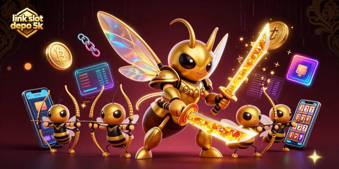 Engage with dynamic slot gameplay through the link slot depo 5k visual featuring captivating characters and crypto elements.