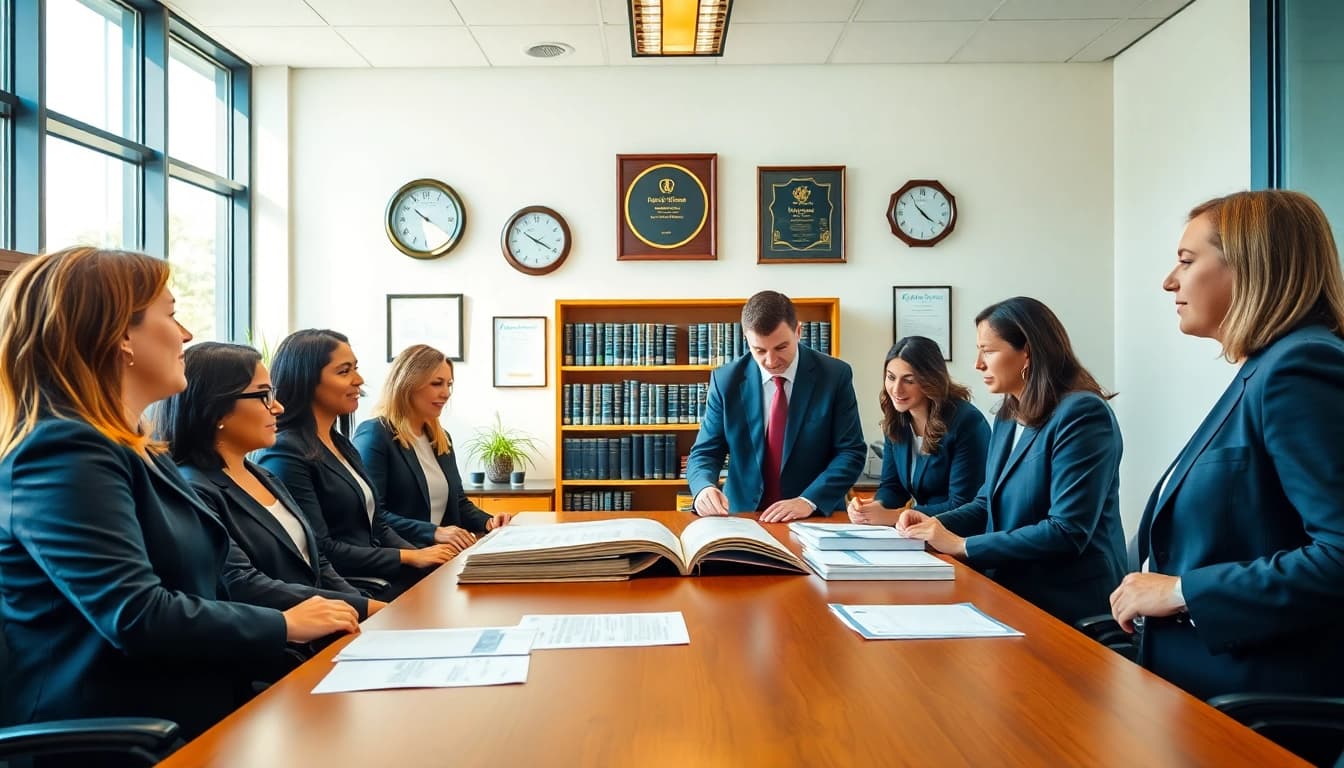 Lawyers at https://www.steinhardtlawfirm.com collaborating in a modern office environment.