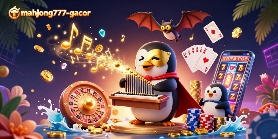 Experience mahjong777-gacor with an engaging 3D casino scene featuring dynamic elements for high-stakes gaming.
