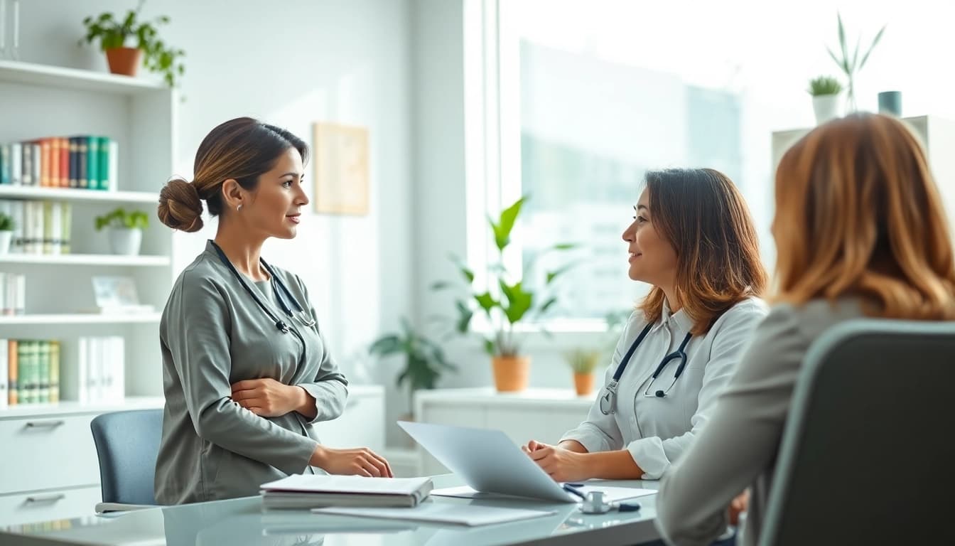 Engaging consultation at https://womens-health-advice.org highlighting expert guidance and support.