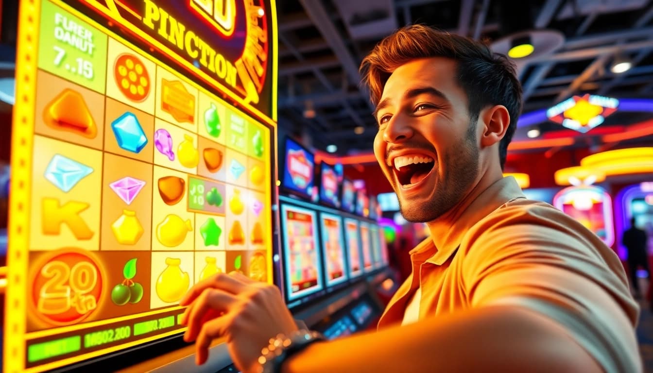 Menangkan permainan ondel4d slot dengan kegembiraan dan simbol berwarna cerah di mesin slot.