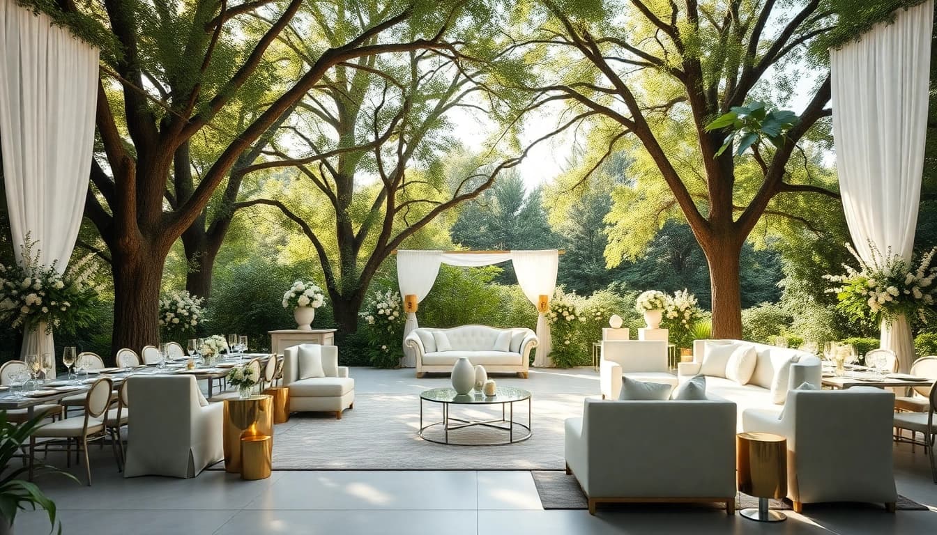 Stowe Venue Hire elegantly arranged for memorable events in a beautiful outdoor setting.