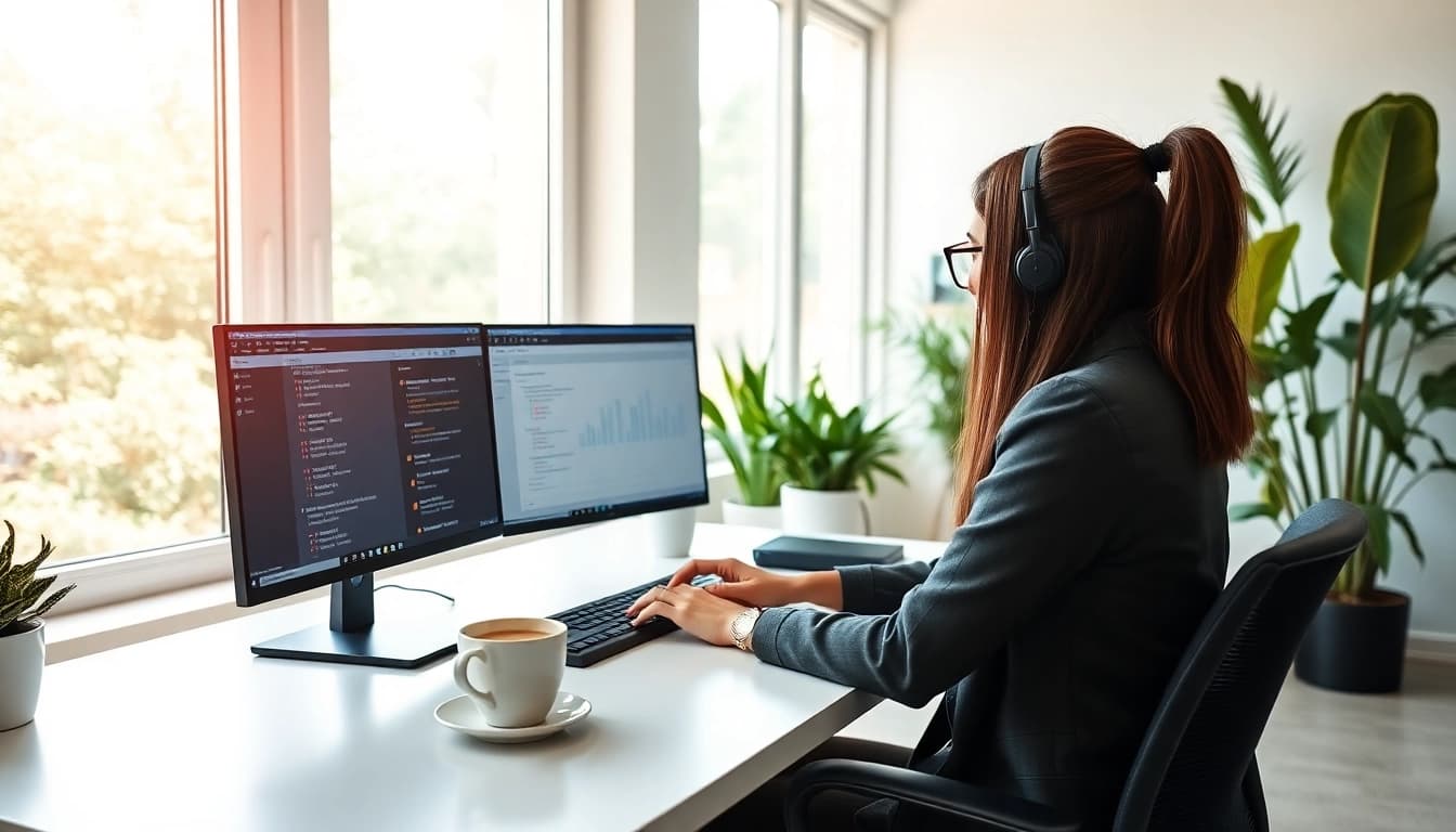 Find remote quality assurance jobs with a professional working in a well-lit home office.