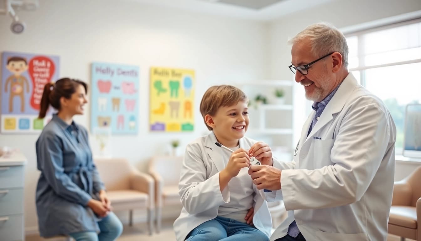 Family dentist Frankfort IL providing attentive care to a child in a welcoming dental clinic.