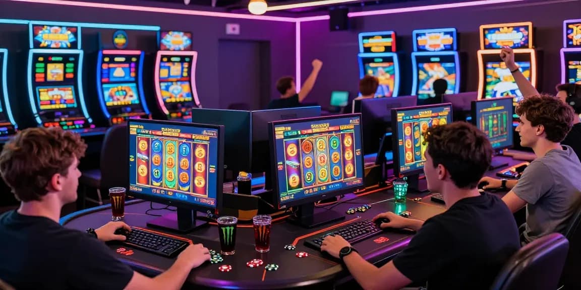 Exciting players experiencing garuda303 slot in a vibrant online casino atmosphere.