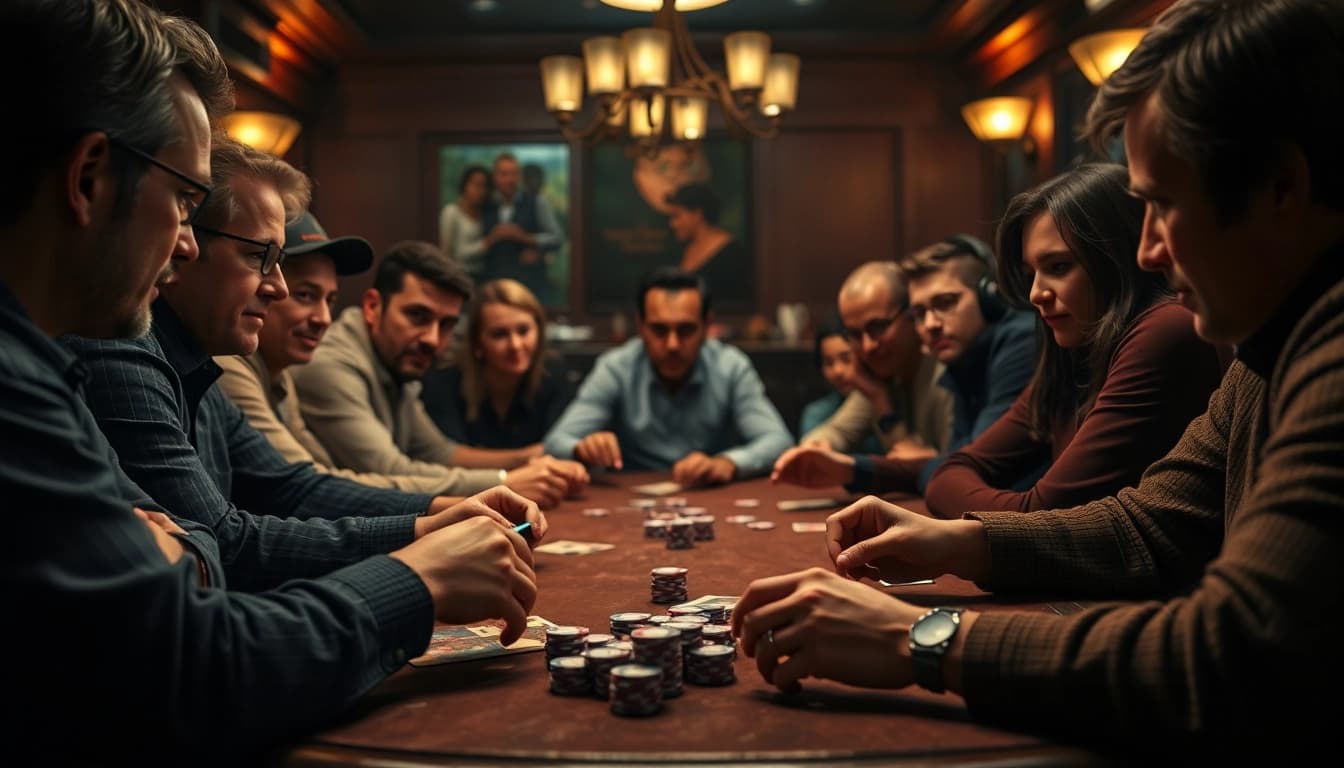 Gabungkan pemain dalam domino88 login poker game di meja poker, suasana hangat dan menegangkan.