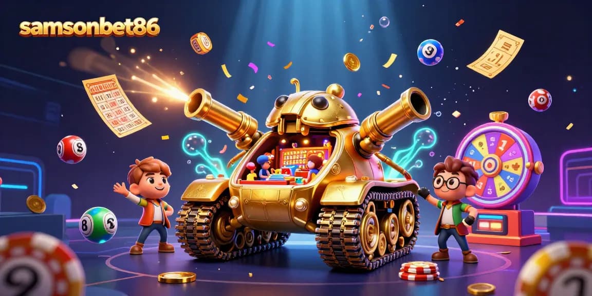 Experience thrilling wins with samsonbet86 as vibrant games come to life in a rich 3D casino scene.
