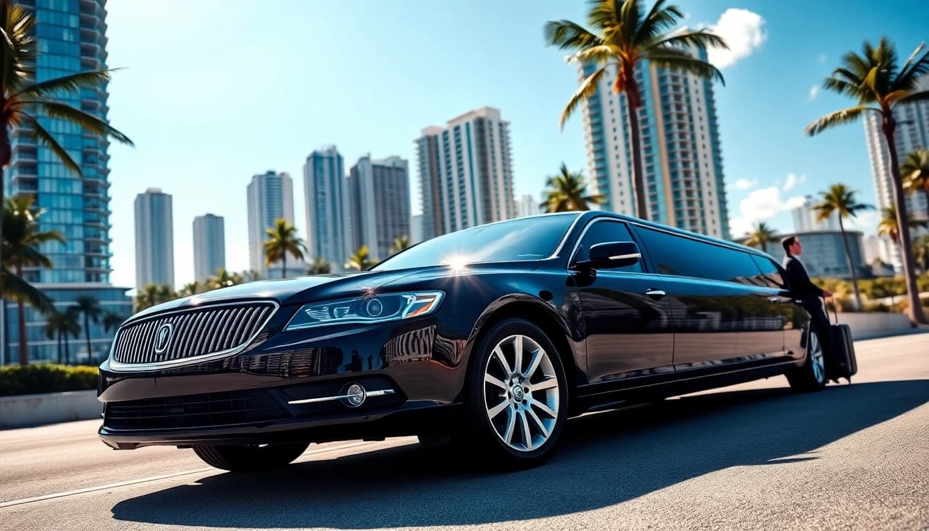 Experience luxury with a professional limousine service Miami showcasing elegant transportation.