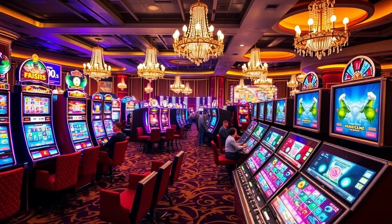 Engaging players enjoying a variety of games at a Non gamstop casino, capturing the excitement within.