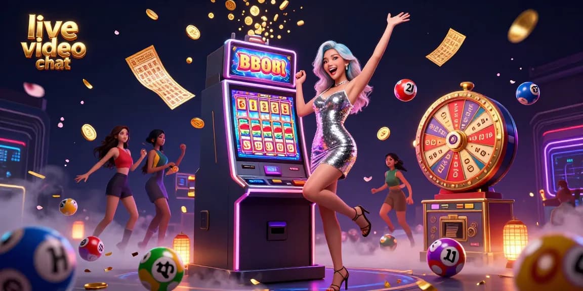 Engage in live video chat moments filled with excitement at a glamorous casino.