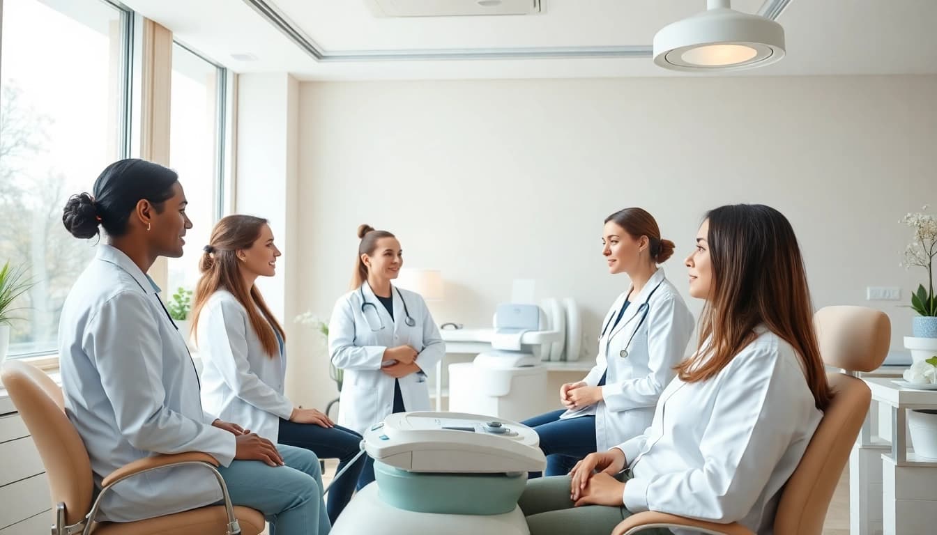 Kirkegaard Aesthetics team providing personalized consultations in a warm clinic environment.