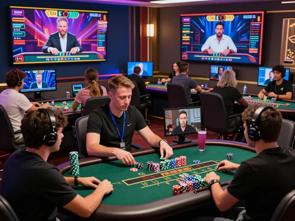 Engaging baccarat site scene showcasing players enjoying online gaming with live dealers and vibrant atmosphere.
