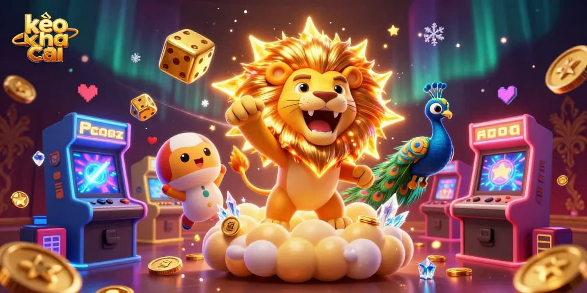 Experience the thrill of kèo nhà cái with this vibrant 3D illustration of casino elements and characters.