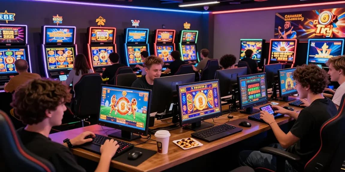 Players immersed in slot games showcasing engaging online gaming experience and slot deposit 5k opportunities.