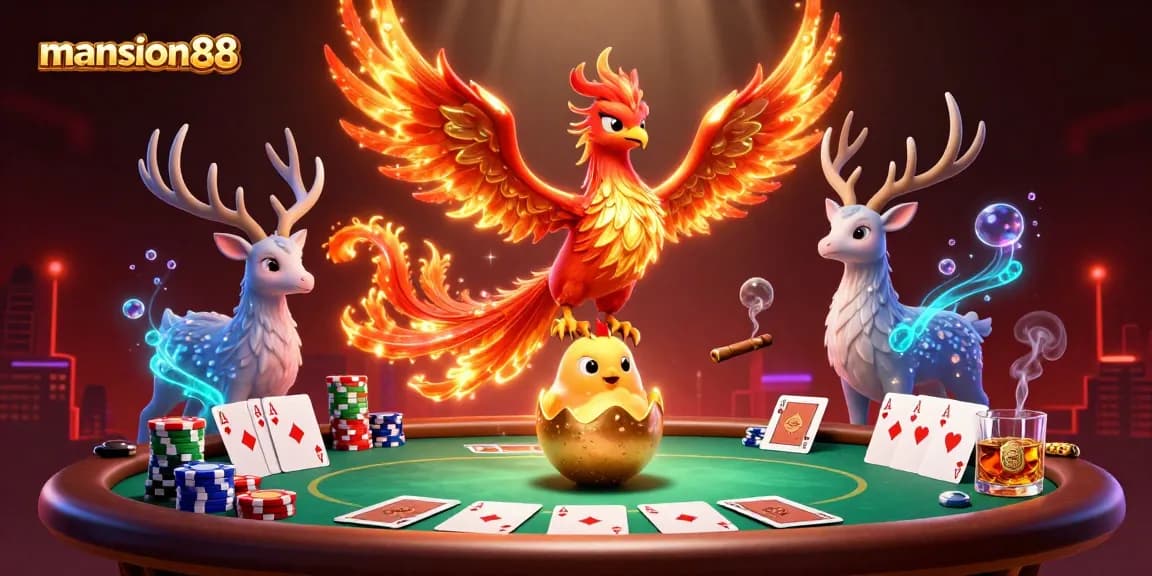 Experience epic gaming action with mansion88, featuring mythical creatures and casino elements.