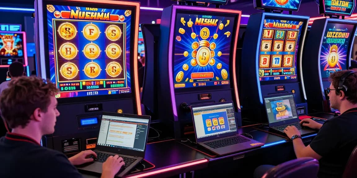 Engaging online gaming experience with slot depo 1000, players immersed in vibrant casino atmosphere.