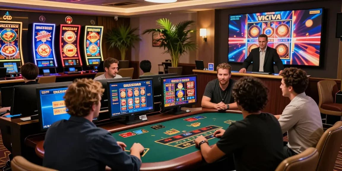 Players at an online casino enjoying slots that accept credit cards, with engaging live dealer interactions and vibrant visuals.