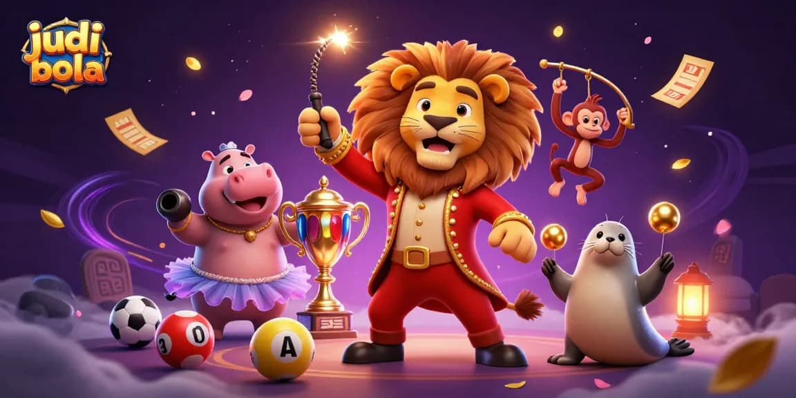 Engage in judi bola with vibrant sports betting characters and elements in a dynamic 3D illustration.