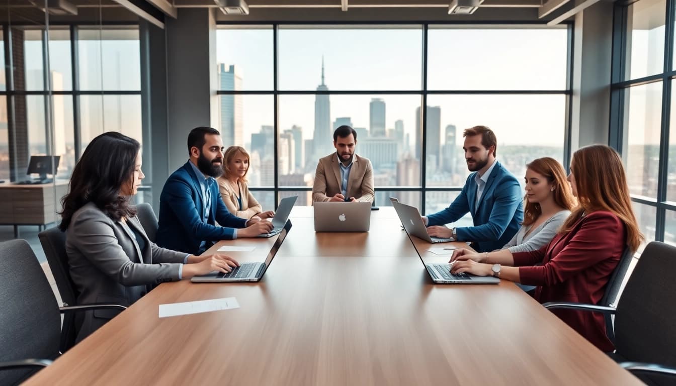 Discussing competitor pricing strategies in a diverse business meeting setup.