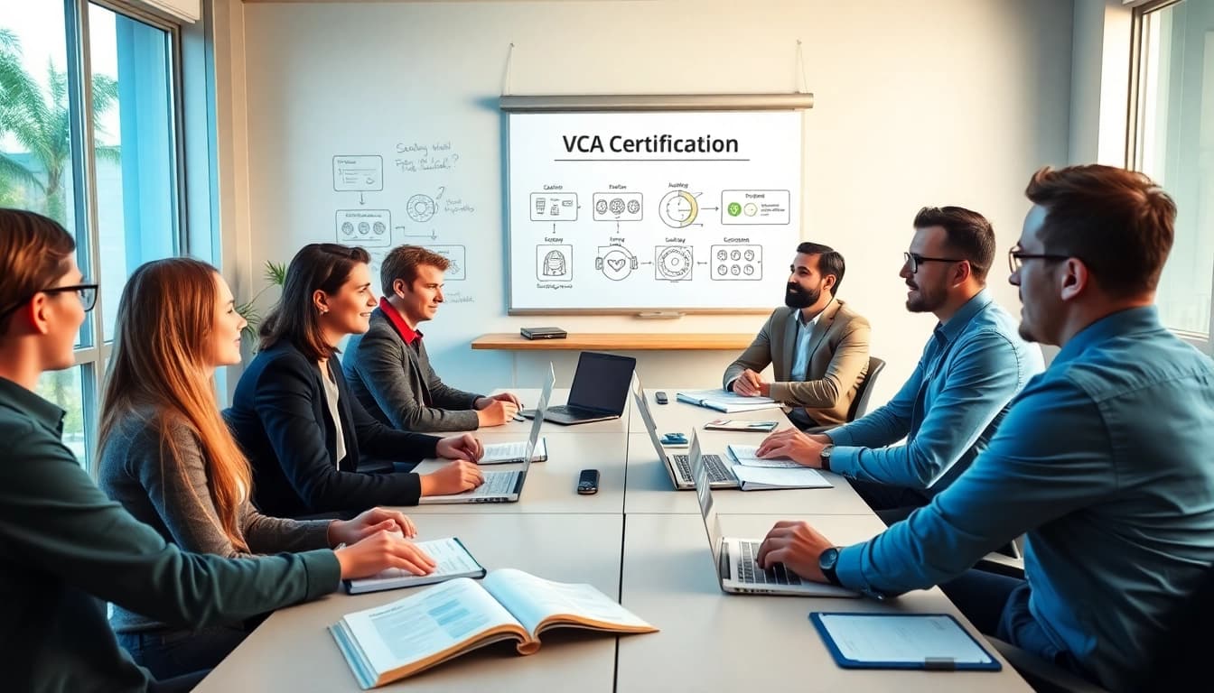 Engaged learners in a VCA certification course, focusing on vca kopen and safety knowledge.