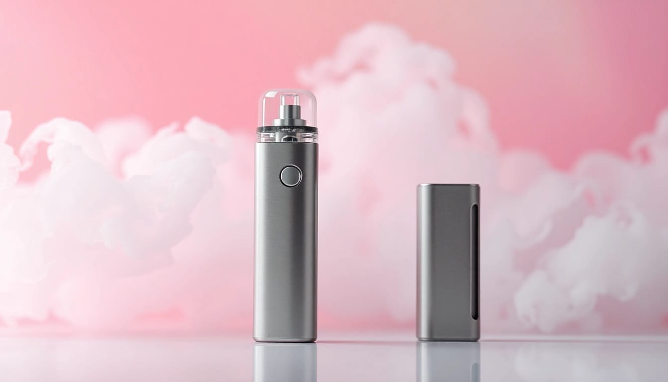 Engaging photo of a sleek Disposable Vape device amidst swirling vapor clouds, showcasing modern vaping.