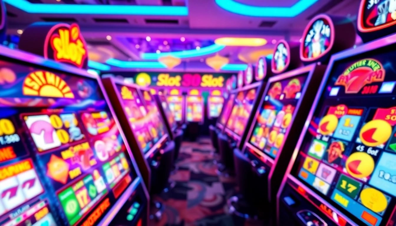 Menampilkan slot88 yang mengasyikkan dengan mesin slot warna-warni dan suasana kasino yang hidup.