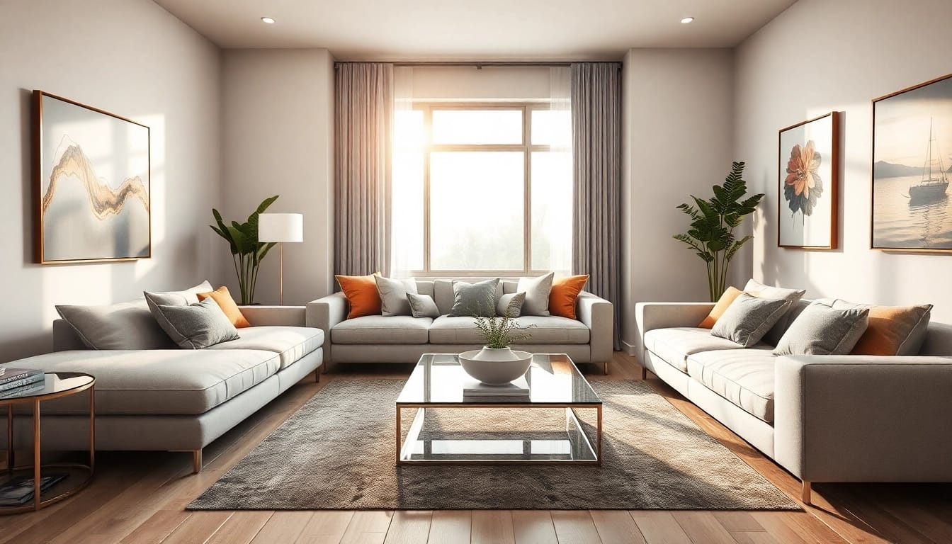 Showcase stylish modern furniture from https://deco2.gr in a chic living room setting.