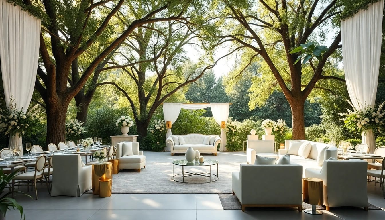 Stowe Venue Hire elegantly arranged for memorable events in a beautiful outdoor setting.