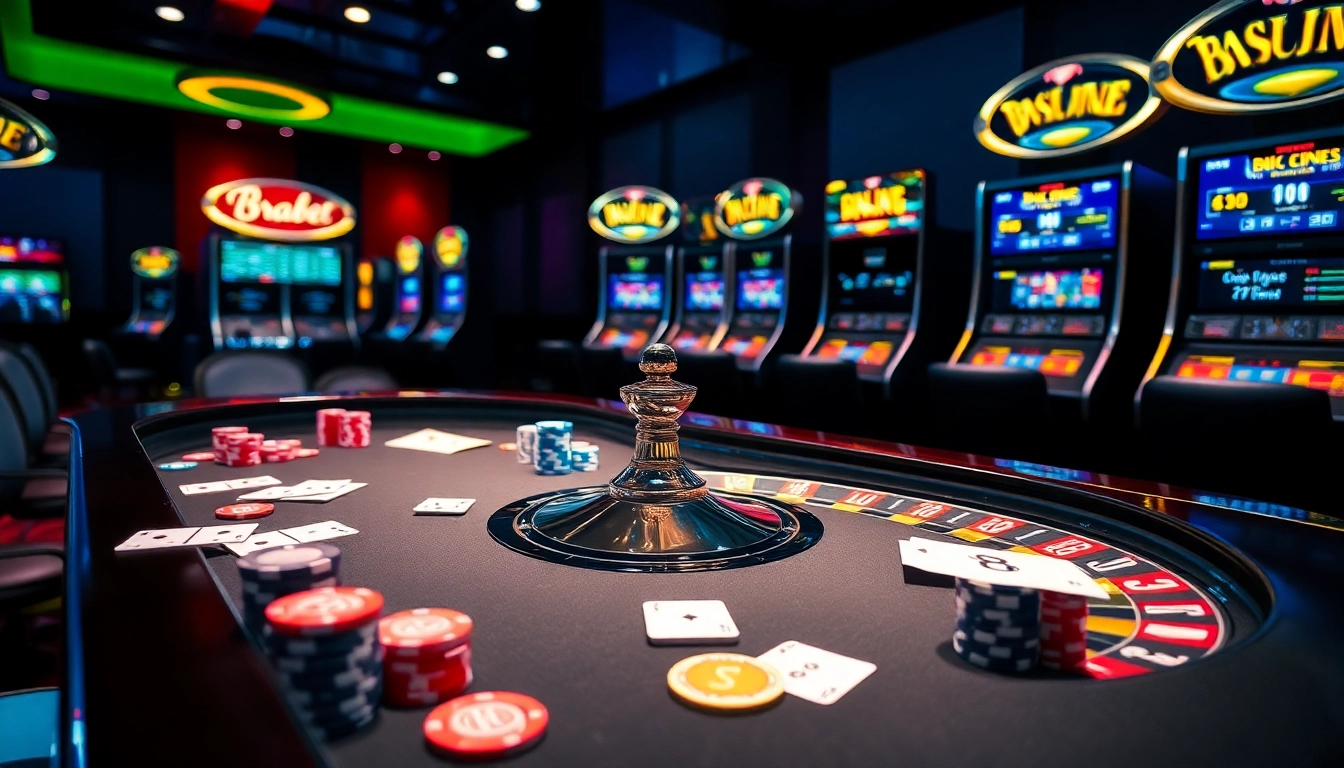 Experience high-stakes gaming with BRABET’s innovative online casino table and vibrant chips.