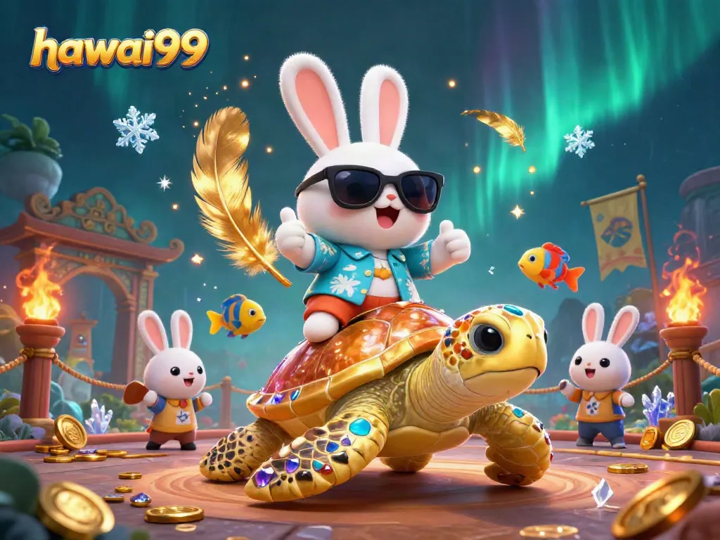 Win big with hawai99 in this lively illustration featuring gambling fun.