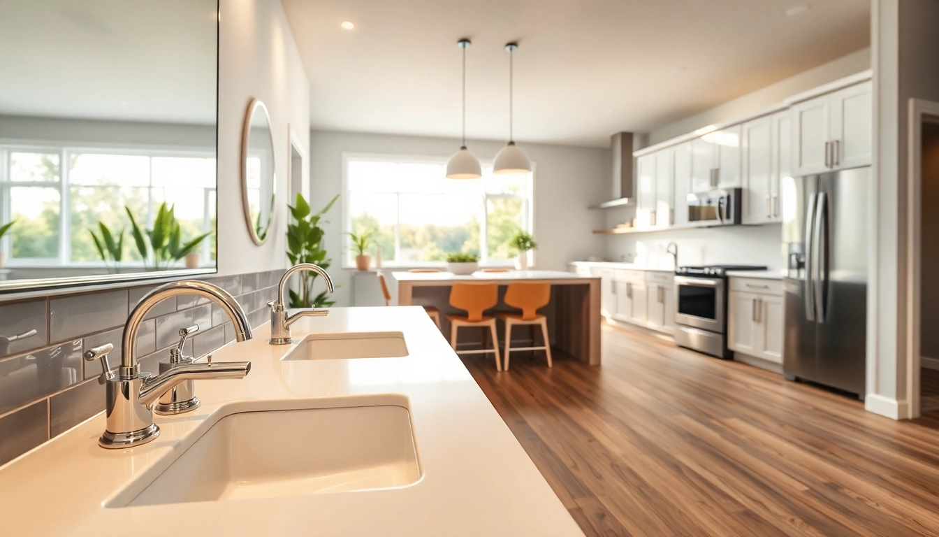 Transforming spaces with bathroom and kitchen remodeling featuring modern design elements and natural lighting.