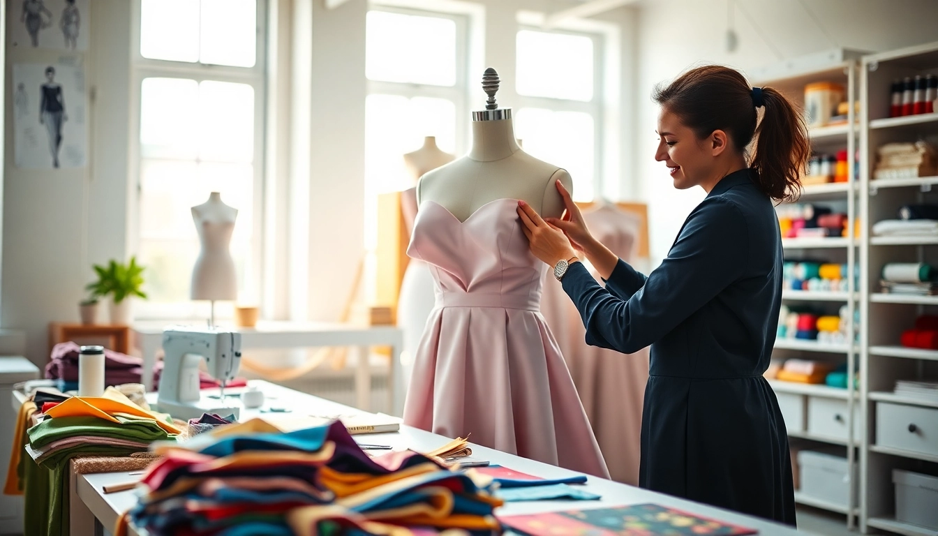 Enhance your style with professional Dress alterations Nashville services in a vibrant sewing studio.