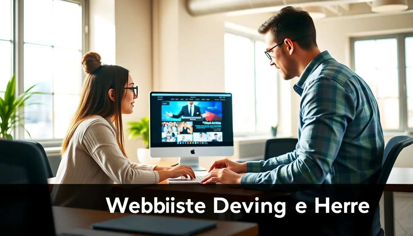 Crafting innovative Website Design Hereford in a vibrant collaborative space with a web designer and client.