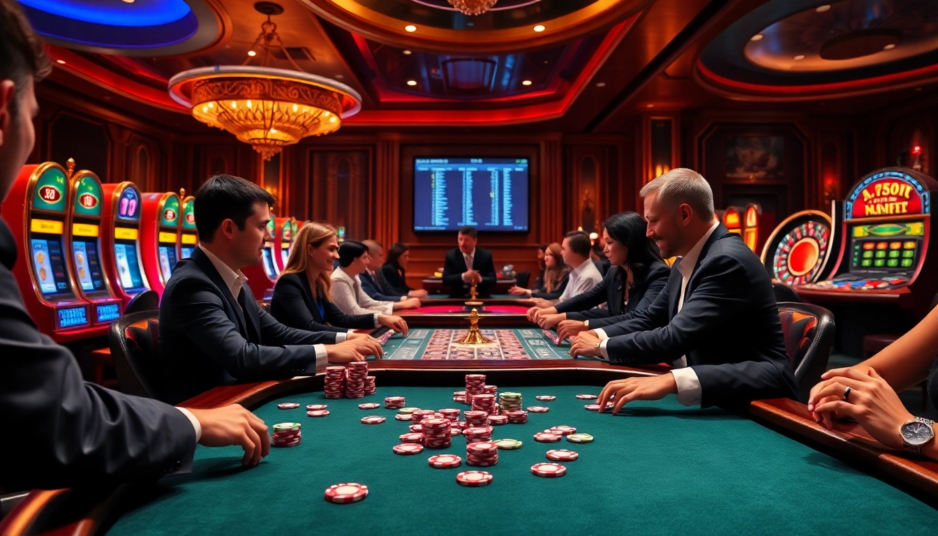 Engaged players at a casino table strategizing with chips and cards, showcasing hidden wiki official elements.