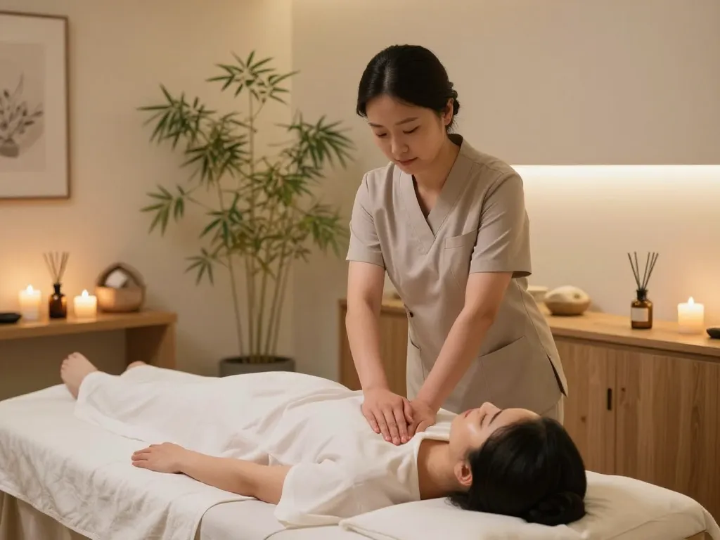 Tranquil 천안스웨디시 massage therapy session showcasing a relaxing spa environment.