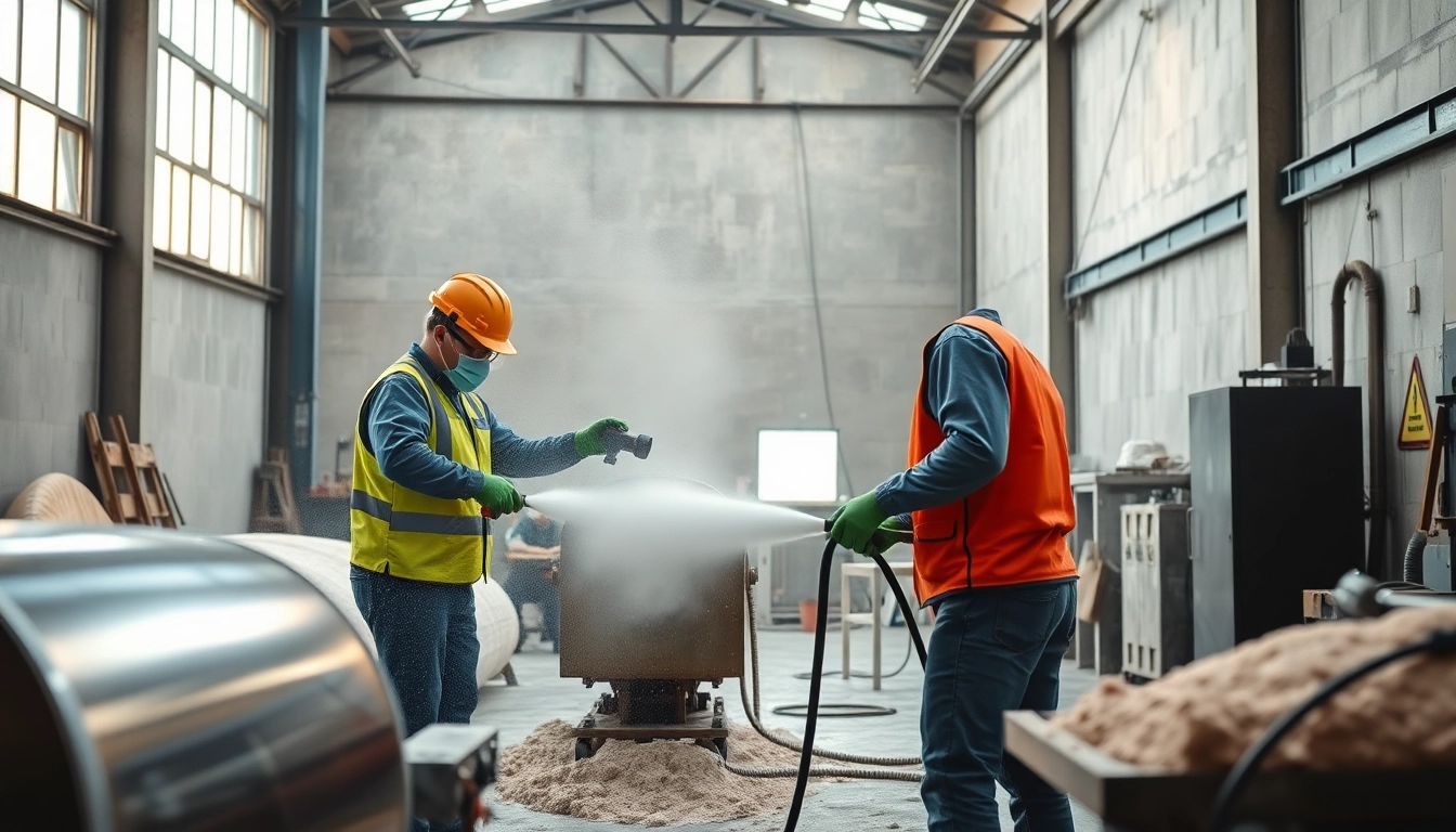 Sand Blasting near Bozeman, MT in a professional workshop with technicians operating advanced equipment.