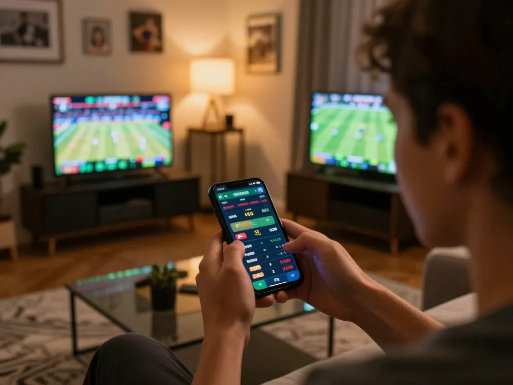3Win user engaged in live sports betting on smartphone with active games displayed