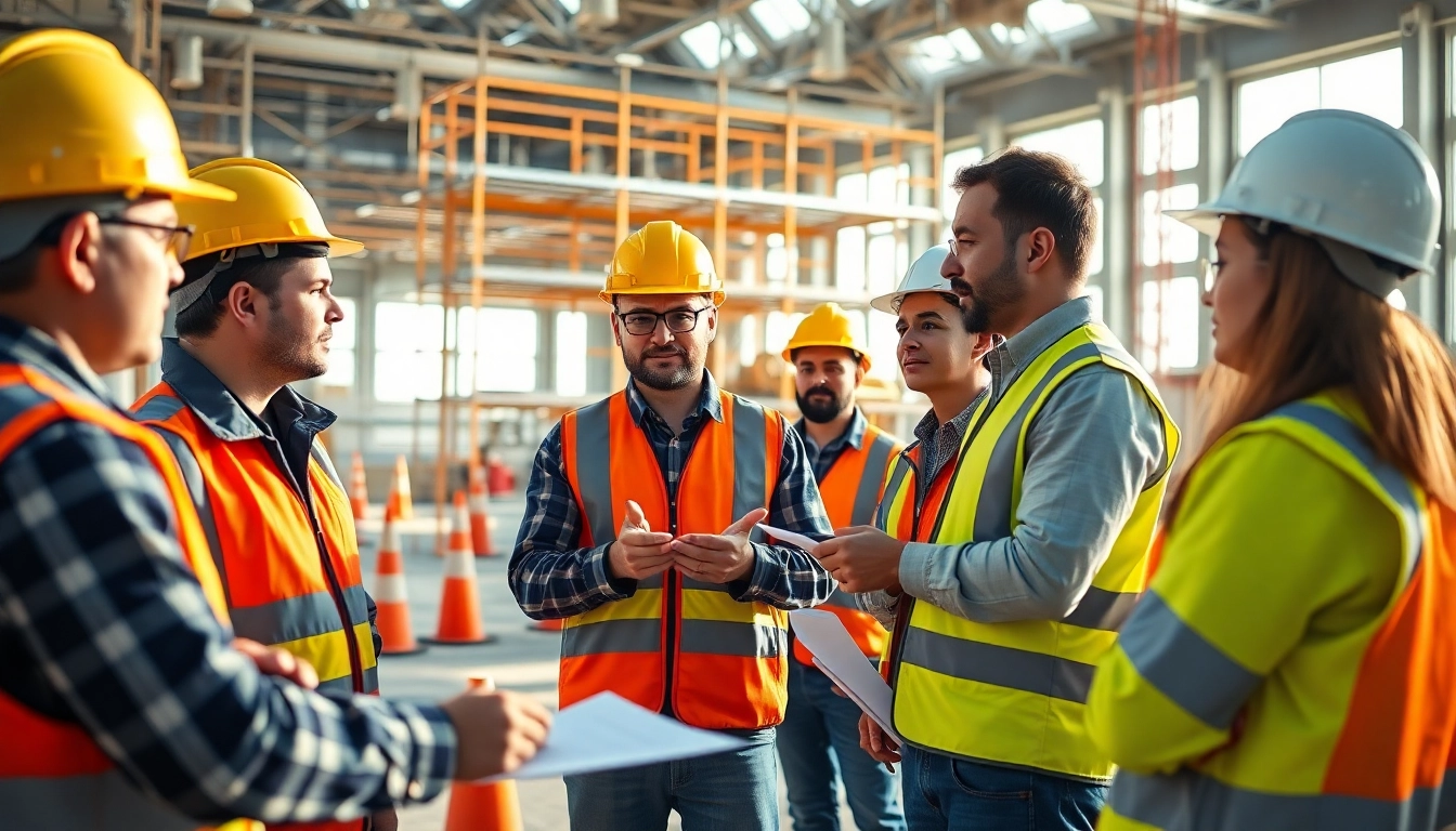 Engaging construction safety training session outdoors with diverse participants focused on safety practices.