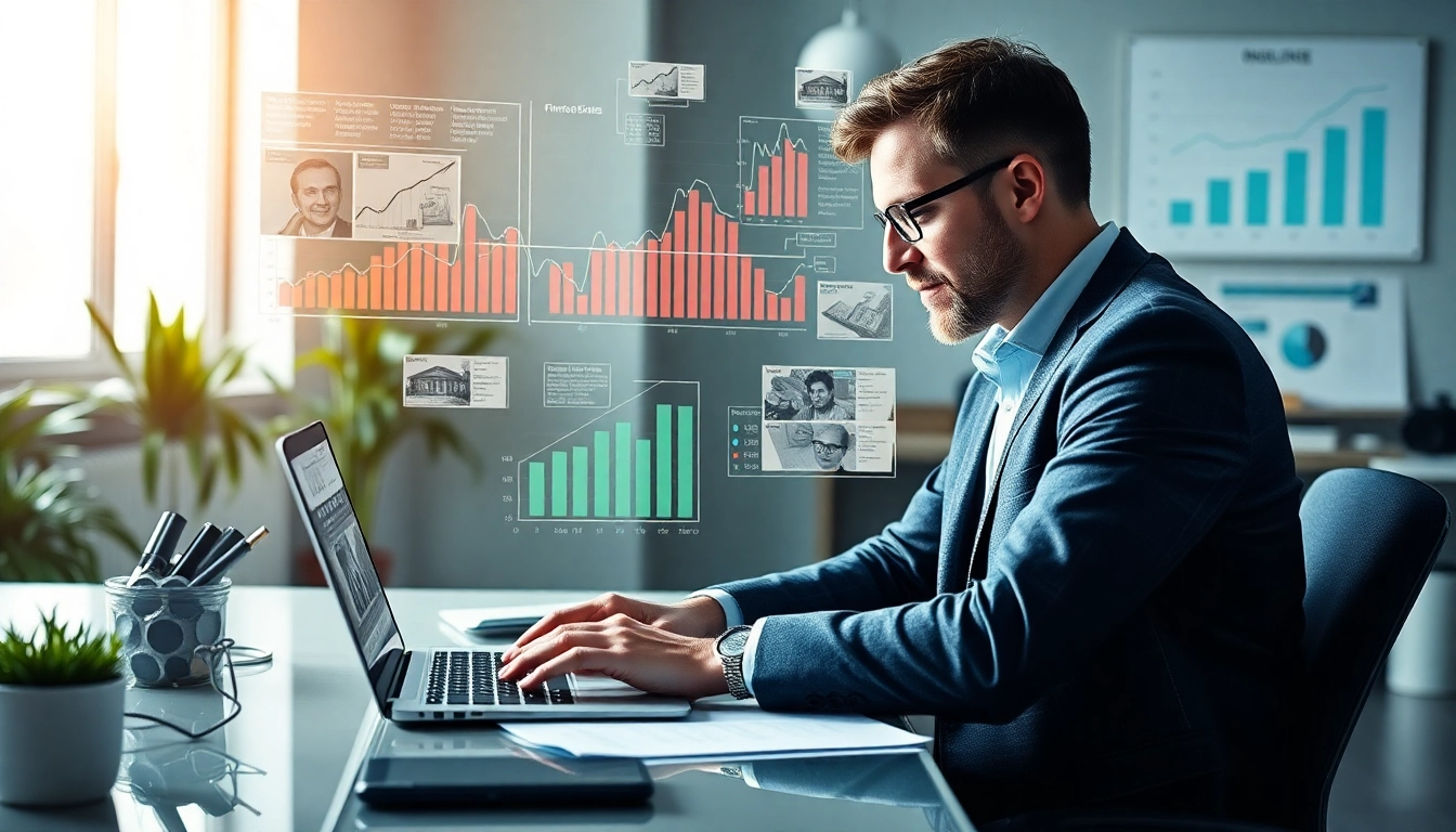 Analisi con TraderBrick: professionista che analizza dati finanziari per investimenti immobiliari.
