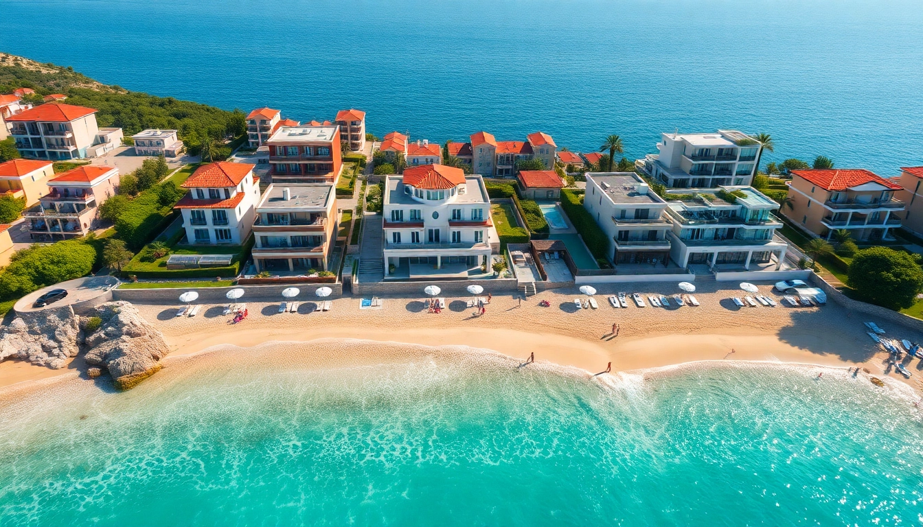 High demand for real estate in alanya showcased by luxurious villas near the Mediterranean Sea.