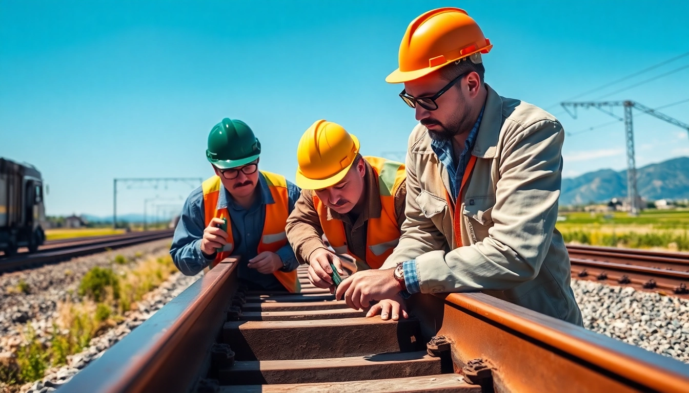 Track Inspectors Near Me conducting thorough inspections on railway tracks.