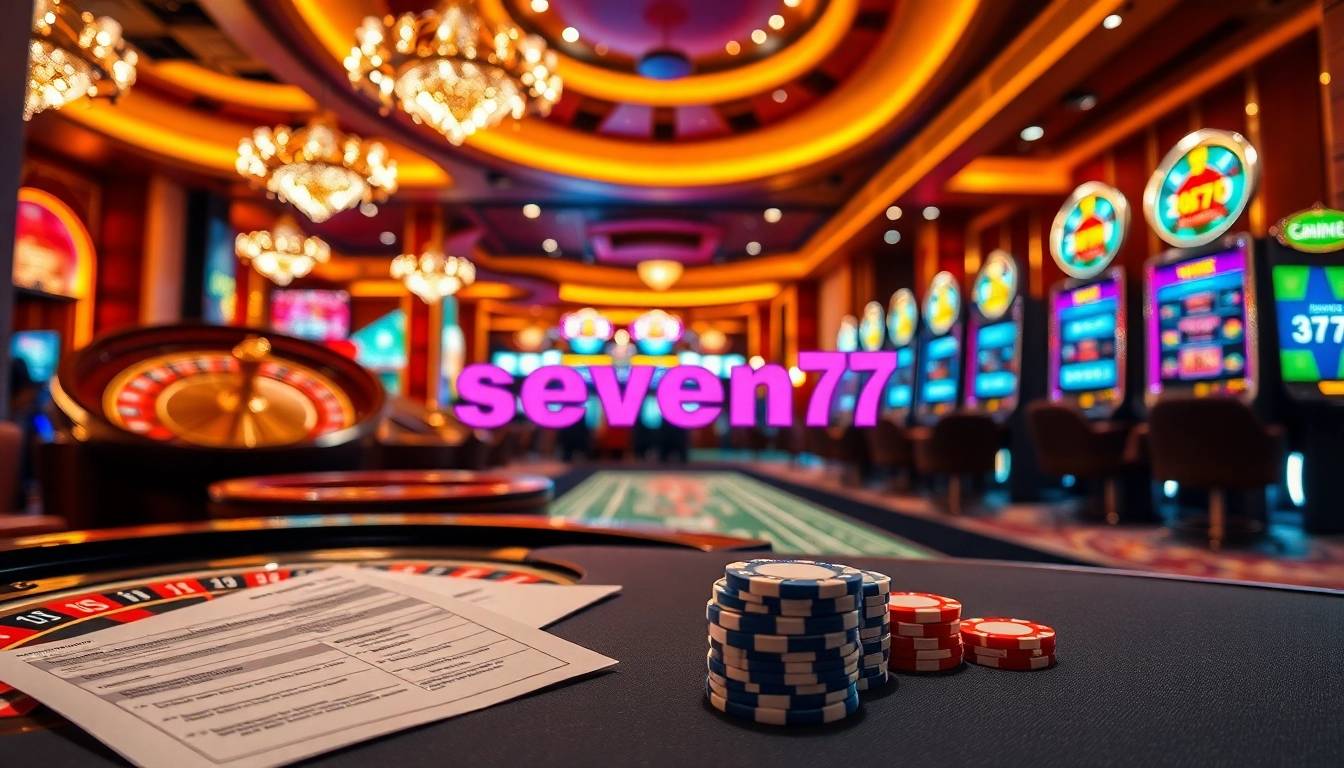 Experience the thrill of gaming with seven77 at a luxurious casino venue featuring roulette and poker.