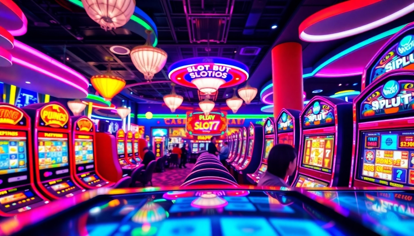 Engage with the excitement of slot777 gaming in a vibrant casino environment with dynamic lighting.